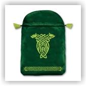 Tarot Bag (saténový zelený váček "Keltský uzel")