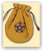 Tarot Bag (saténový zlatý váček "Pentagram")