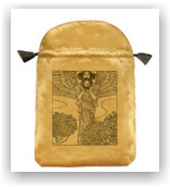 Tarot Bag (saténový zlatý váček "Klimt")