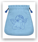 Tarot Bag (sametový světle modrý váček "Anděl")